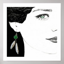 Chica en arte de ilustracion de perlas
