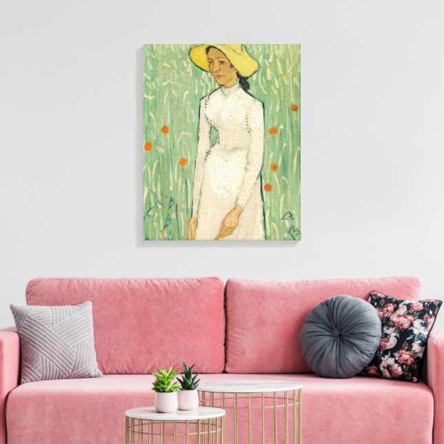 Chica en blanco Impresión de lienzo de Van Gogh (Insitu (Sala de estar))