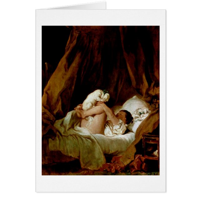 Chica En Cama Con Perro De Jean-Honore Fragonard (Frente)