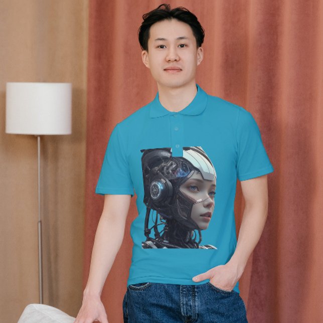 Chica en camiseta de inteligencia artificial (Subido por el creador)