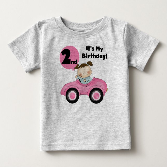 Chica en camisetas y regalos de segundo cumpleaños (Anverso)