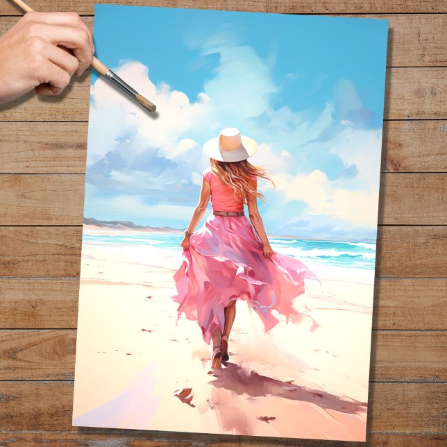 Chica en el papel de desconchado de Beach 5 (Subido por el creador)