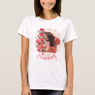 Chica en flor, imprimir con camiseta a petición