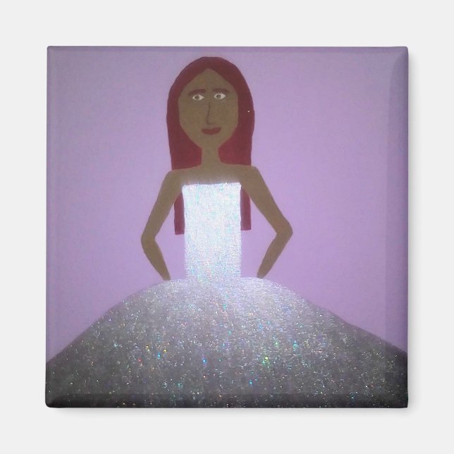 Chica en imán de vestir de plata (Frente)