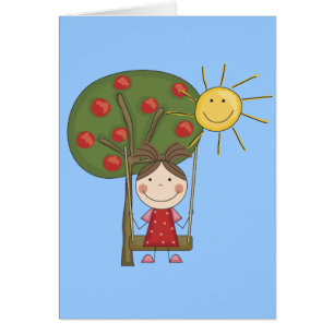 Chica en las camisetas y los regalos del