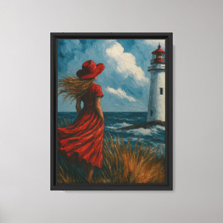 Chica en Rojo por Impresión de Arte en Lienzo de F