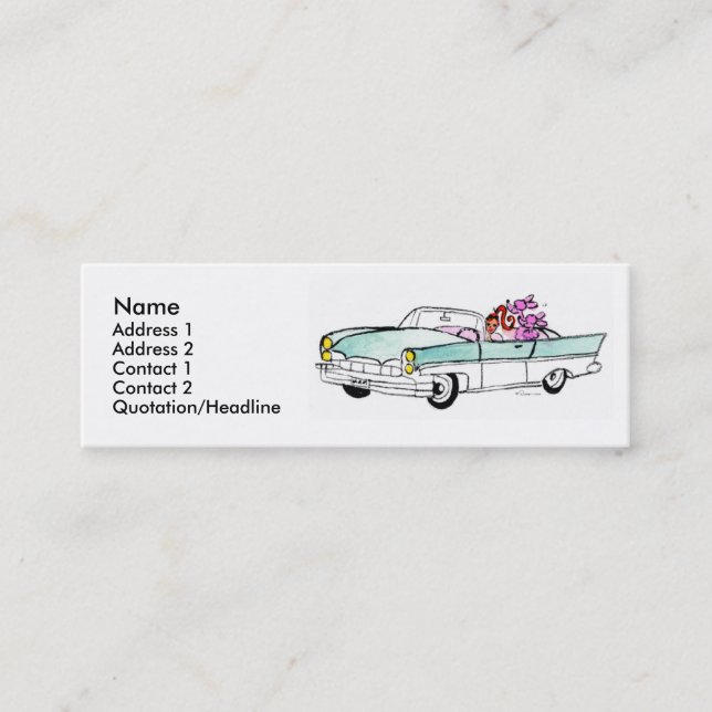 Chica en tarjetas de un perfil del convertible (Anverso)