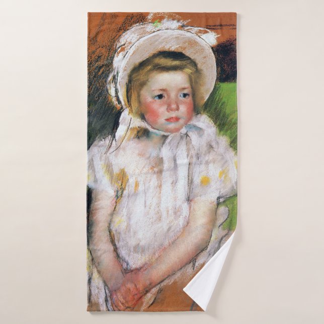 Chica en un bonnet blanco, Mary Cassatt (Toalla de baño)