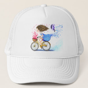 Chica En Un Camionero De Bicicletas Sombrero Román