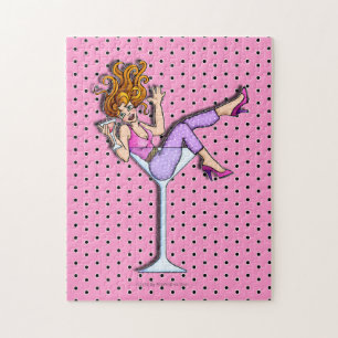 CHICA EN UN PUZZLE DE VIDRIO MARTINI (Lav)