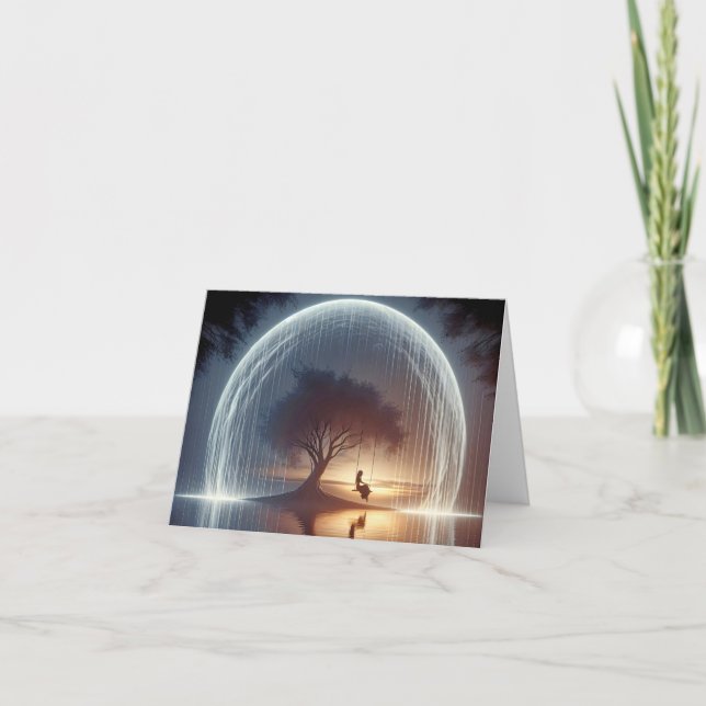 Chica en una tarjeta de nota de giro de árbol (Anverso)