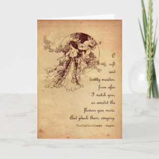 Chica en una tarjeta del día de San Valentín del