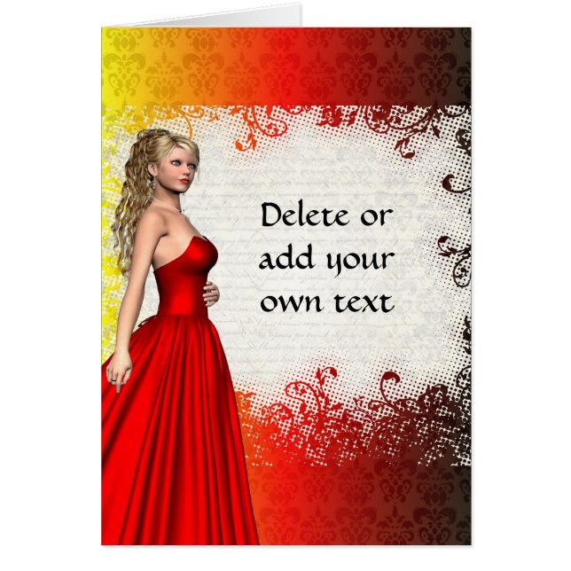 Chica en vestido rojo (Frente)