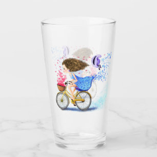 Chica En Vidrio De Bicicleta Amor De Regalo Románt