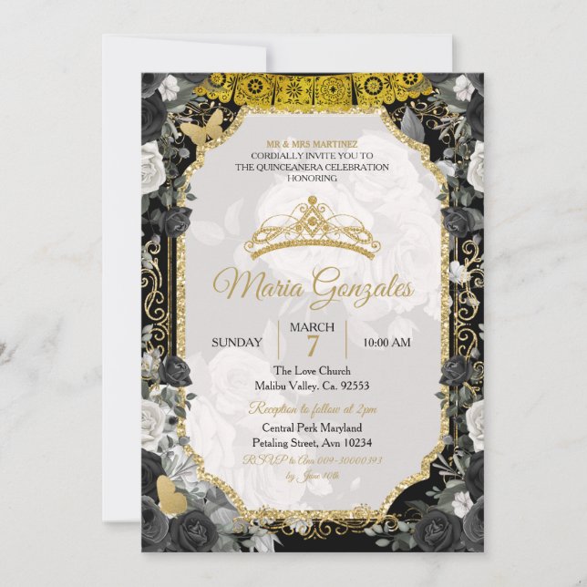 Chica español Dulce Invitación a fiesta de cumplea (Anverso)