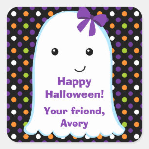 Chica fantasma   Pegatina de Halloween infantil