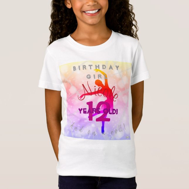 Chica Feliz cumpleaños Ballet camiseta HAMbyWG (Anverso)