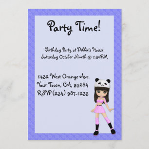 Chica femenino Debbie de la invitación del fiesta
