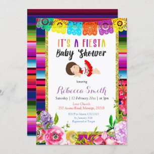 Chica festivo de la invitación de Baby Shower de