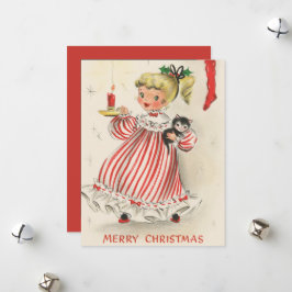 chica festivo retro vintage de Navidad