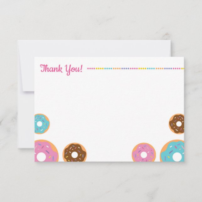 Chica Fiesta Donut - Tarjeta de nota de agradecimi (Anverso)