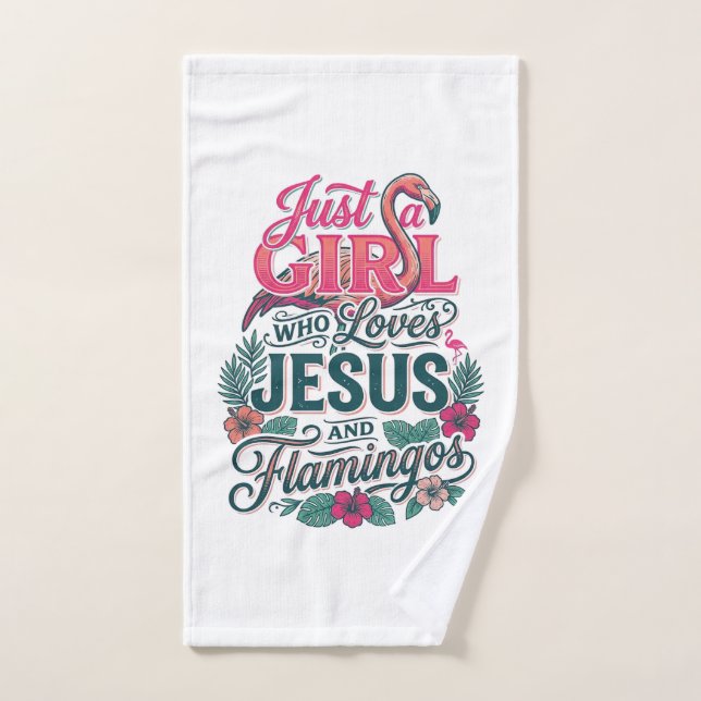 Chica Flamingo Cristiana Vintage (Toalla de mano)