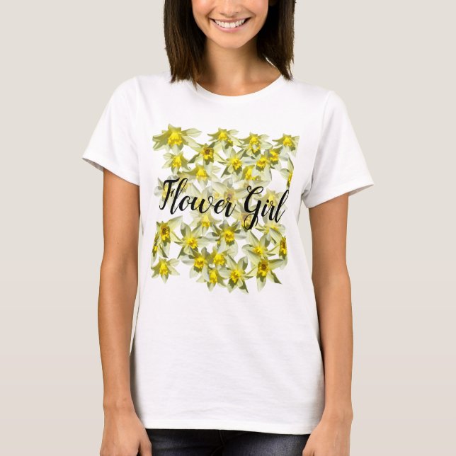 Chica flor Camisa de Daffodils Amarillos (Anverso)