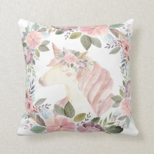 Chica floral de la almohada del cuarto de niños