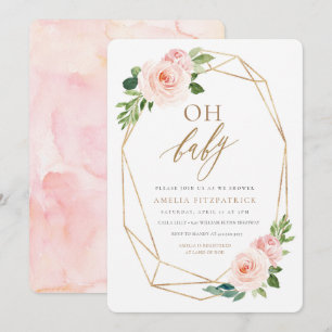 Chica floral de la invitación de Baby Shower
