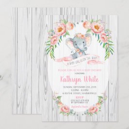 Chica floral de la invitación de Baby Shower del
