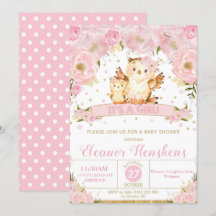 Chica floral de la invitación de Baby Shower del