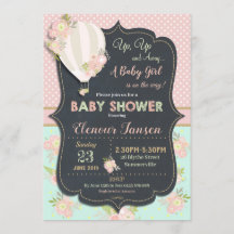 Chica floral de la invitación de Baby Shower del