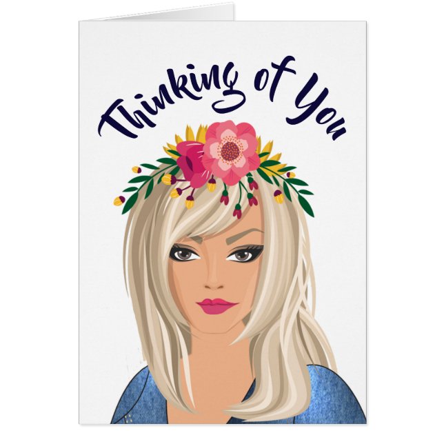 Chica floral de moda "Thinking Of You" (Frente)