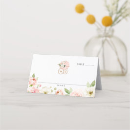 Chica Floral Rosa Baby Shower Tarjeta de lugar ple