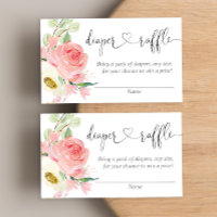 Chica floral rosa de ducha de bebé tarjetas de rif