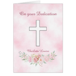 Chica floral rosa rosa cristiano Dedicación