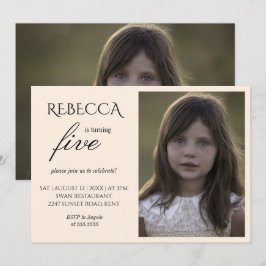 Chica foto invitación a la fiesta de cumpleaños de