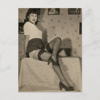 Chica Foto Postal Vintage Pin Up