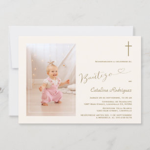 Chica fotográfico de la invitación moderna de Baut