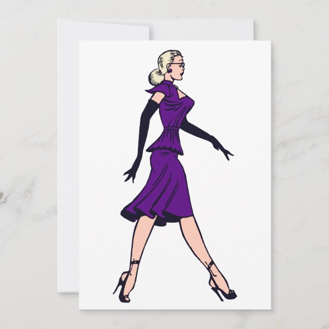 Chica Glamour Vintage, Invitación de Secretaria Ru (Anverso)