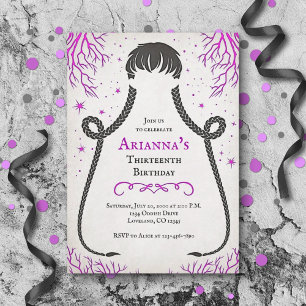 Chica gótico Braids Invitación de cumpleaños
