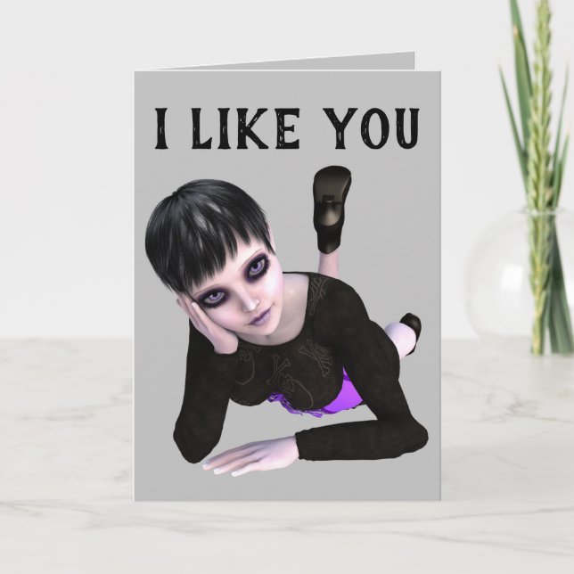 CHICA GÓTICO EMO, TUITEÓ TARJETAS DE "ME GUSTAS" (Anverso)