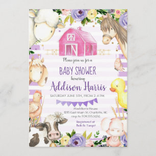 Chica Granja Bebé Invitación