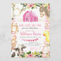 Chica Granja Bebé Invitación