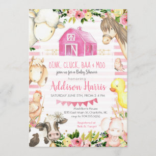 Chica Granja Bebé Invitación