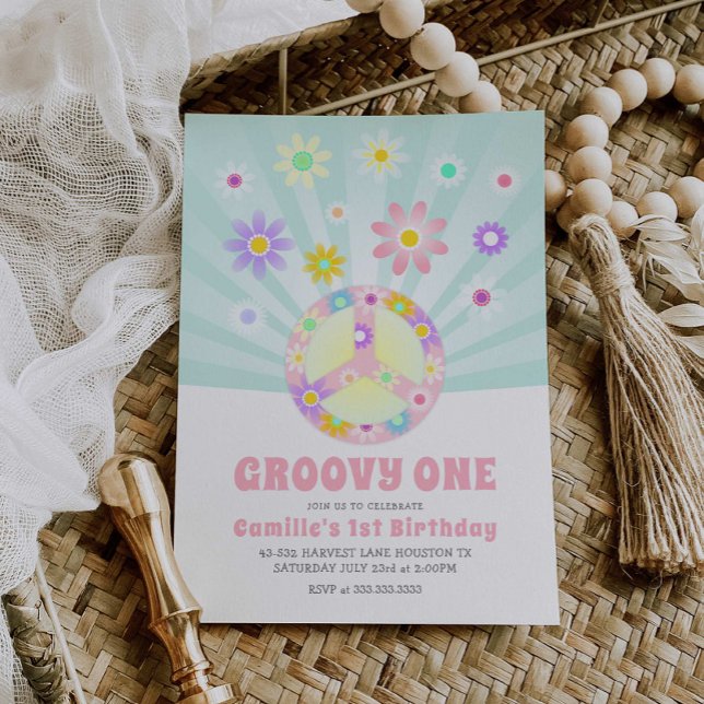 Chica Groovy Una Invitación Retro A Cumpleaños (Subido por el creador)