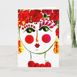 Chica Gypsy Garden Poppy - Tarjeta de nota