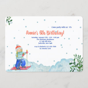 Chica haciendo invitación a los deportes de invier