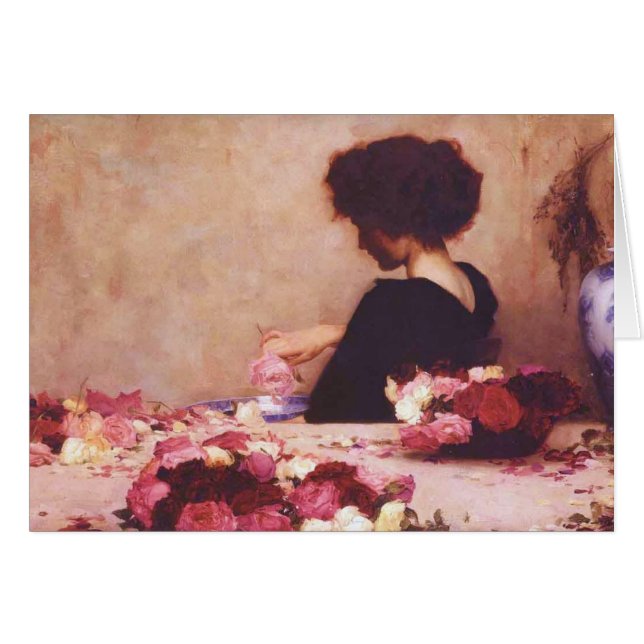 Chica hermoso con las flores (Anverso (Horizontal))