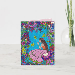 Chica hermoso, tarjeta de cumpleaños hermosa -